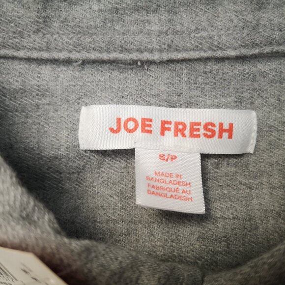 NWT Joe Fresh Men's Size Small Grey Button Front Light Flannel Shirt - Picture 3 of 13